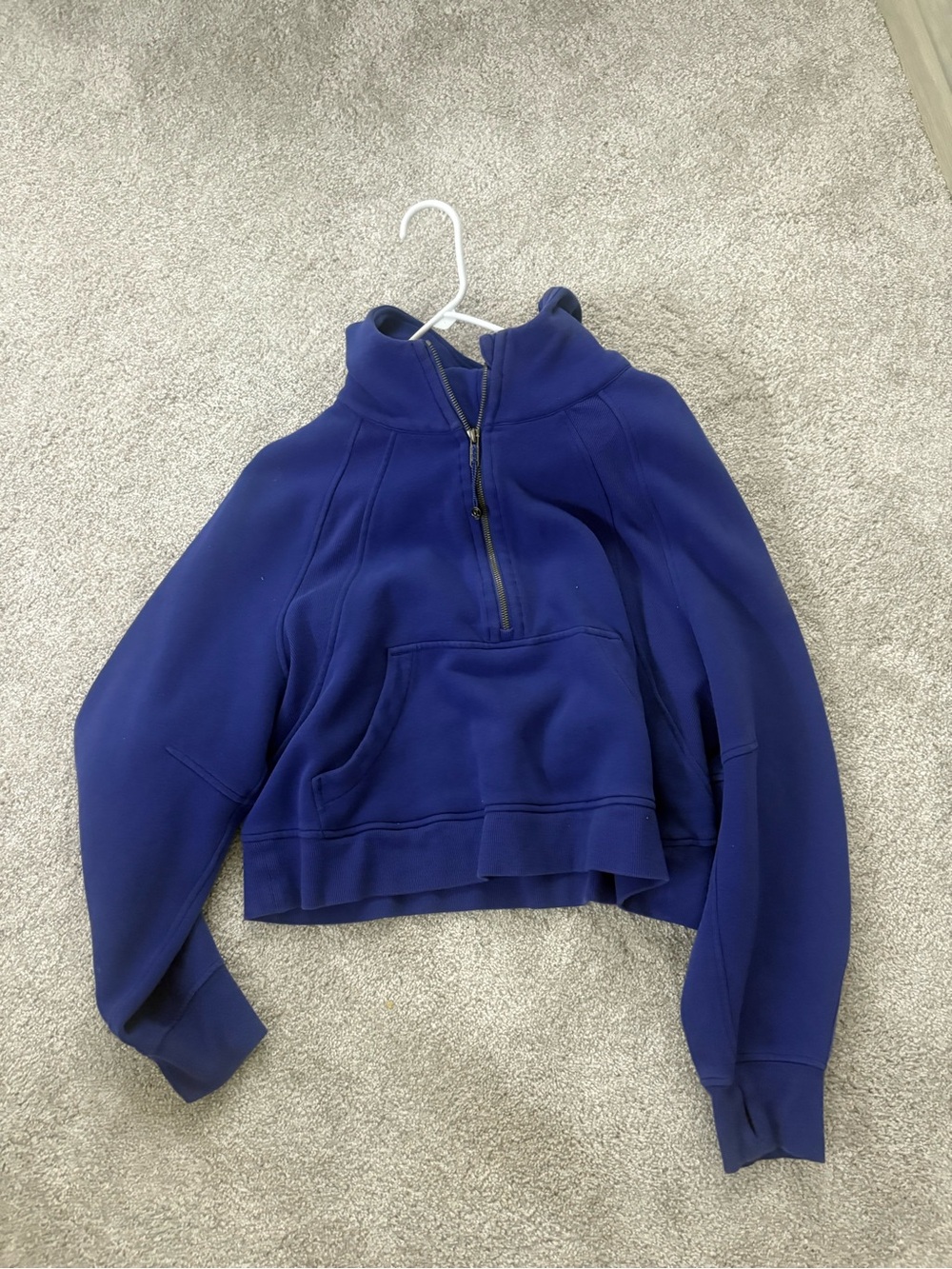 lululemon athletica Navy Blue Half-Zip Cropped Sweatshirt